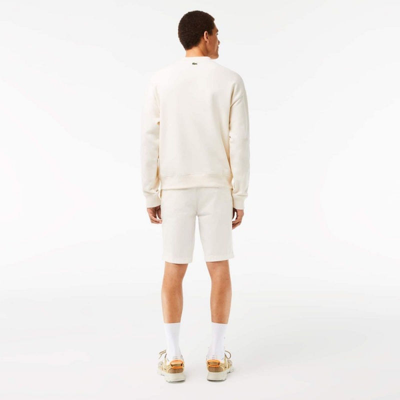 Men's Lacoste Slim Fit Stretch Cotton Shorts White | QRU569043