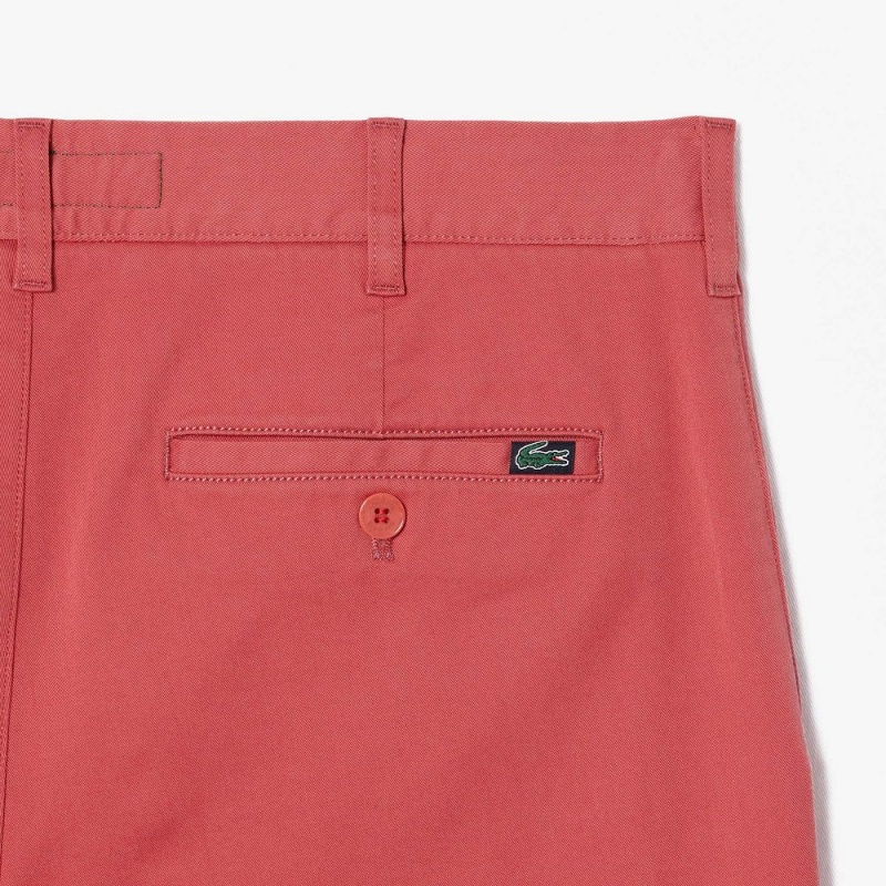 Men's Lacoste Slim Fit Stretch Cotton Shorts Pink | AYM507189