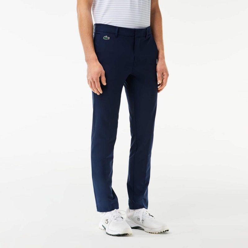 Men's Lacoste Slim Fit Sweat-Wicking Twill Golf Pants Navy Blue | KDY327541