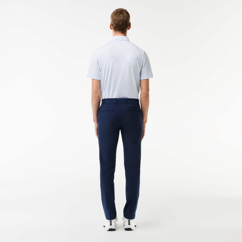 Men's Lacoste Slim Fit Sweat-Wicking Twill Golf Pants Navy Blue | KDY327541