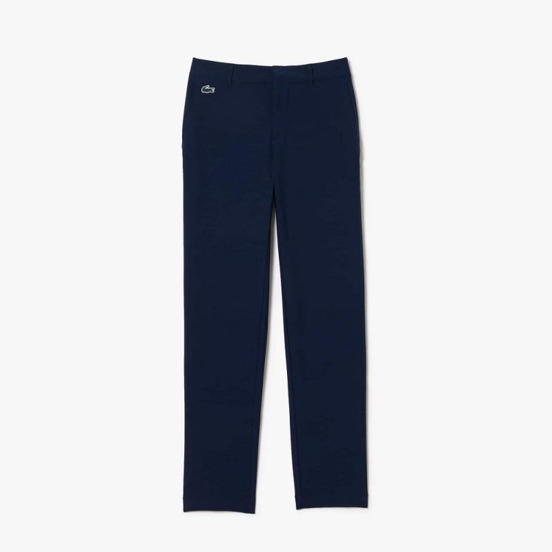 Men's Lacoste Slim Fit Sweat-Wicking Twill Golf Pants Navy Blue | KDY327541