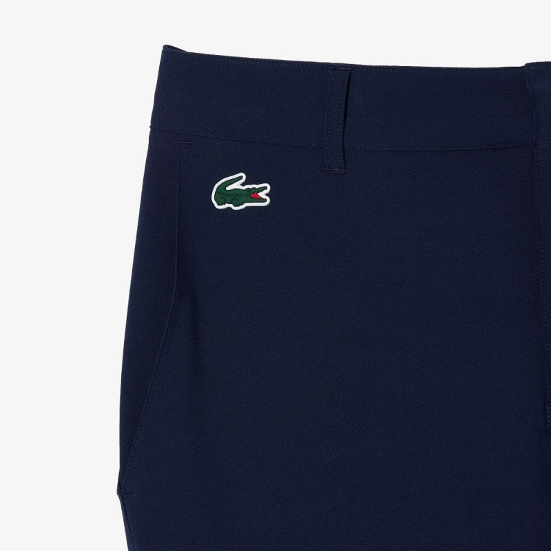 Men's Lacoste Slim Fit Sweat-Wicking Twill Golf Pants Navy Blue | KDY327541