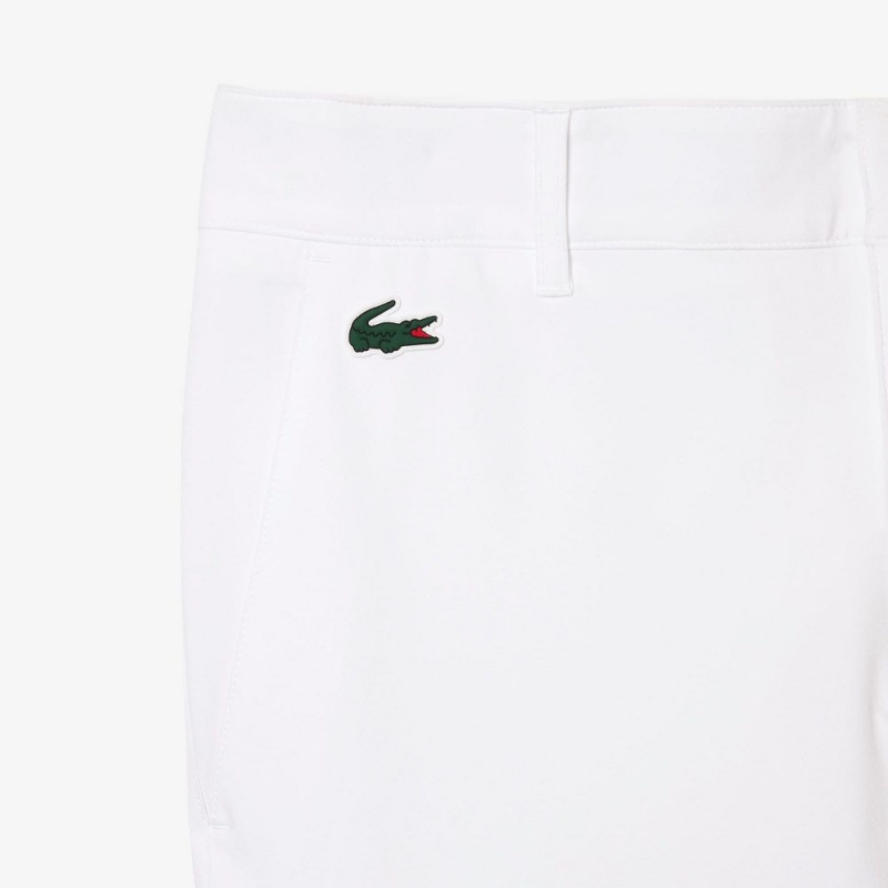 Men's Lacoste Slim Fit Sweat-Wicking Twill Golf Pants White | DTY406738