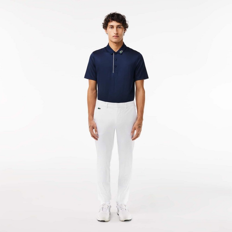 Men\'s Lacoste Slim Fit Sweat-Wicking Twill Golf Pants White | DTY406738