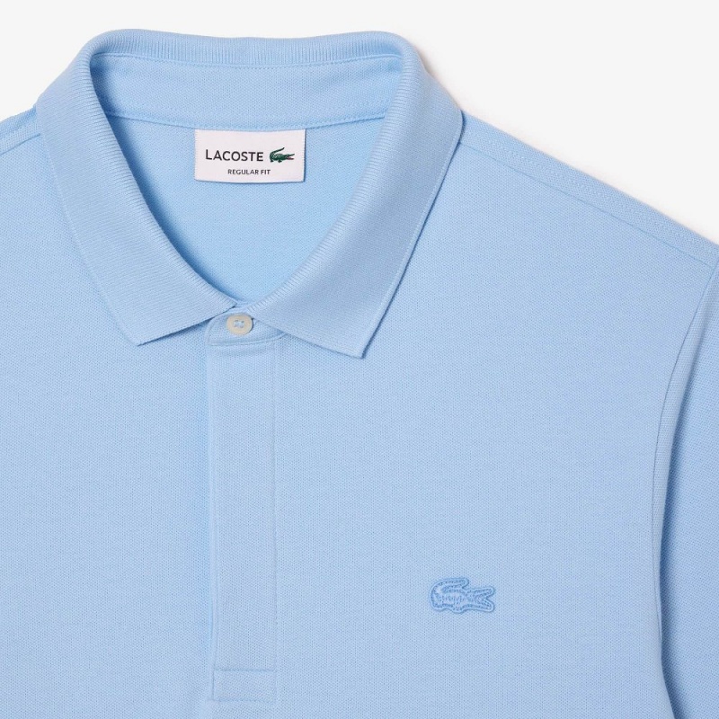 Men's Lacoste Smart Paris Long Sleeve Stretch Cotton Polo Shirts Pastel blue | QZD380975