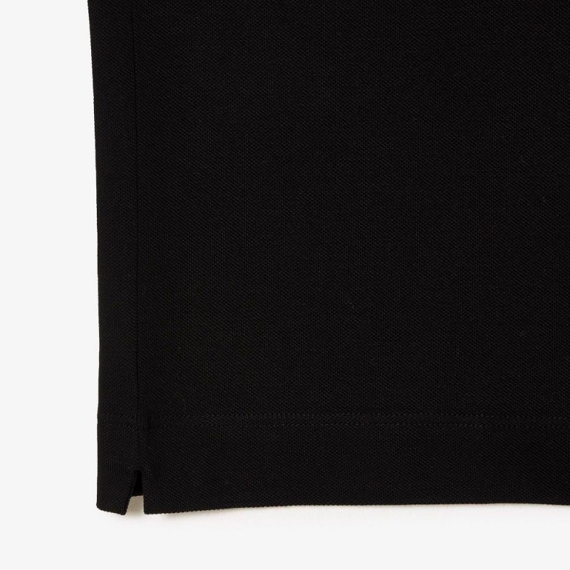 Men's Lacoste Smart Paris Long Sleeve Stretch Cotton Polo Shirts Black | MLG973568