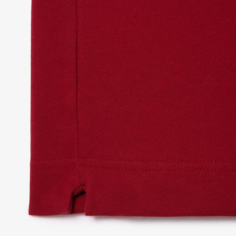 Men's Lacoste Smart Paris Stretch Cotton Contrast Trim Polo Shirts Bordeaux | NCW049132