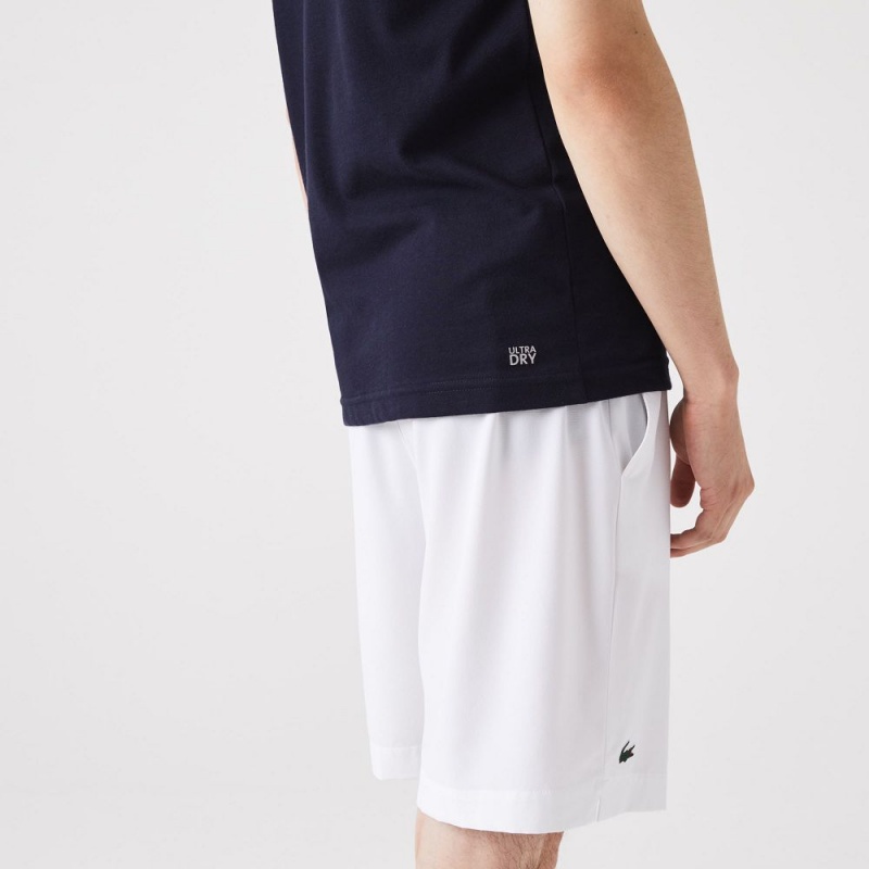 Men's Lacoste Sport 3D Print Croc Jersey T-Shirt Navy Blue White | YXU428965