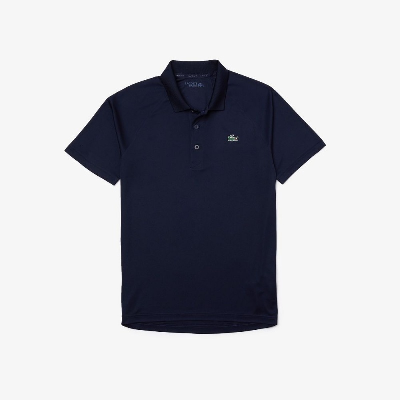 Men's Lacoste Sport Abrasion-Resistant Interlock Polo Shirts Navy Blue | UOT356870