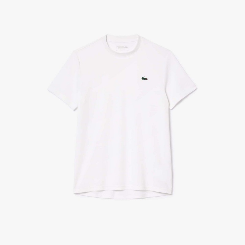 Men's Lacoste Sport Breathable Piqué T-Shirt White | IXO526394