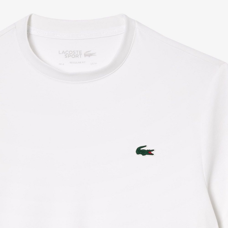 Men's Lacoste Sport Breathable Piqué T-Shirt White | IXO526394