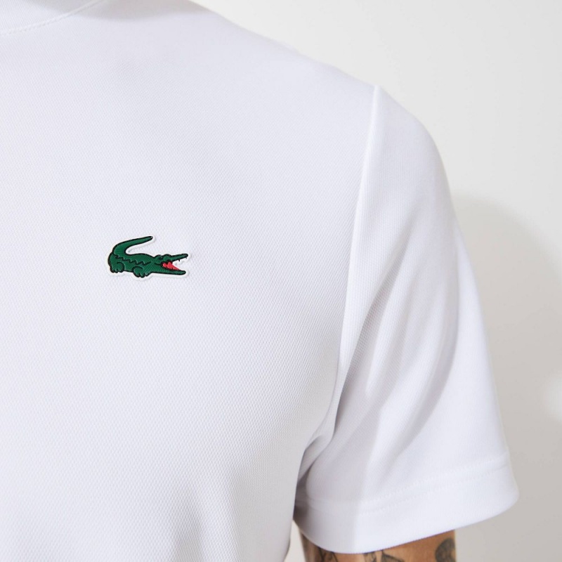 Men's Lacoste Sport Breathable Piqué T-Shirt White | IXO526394