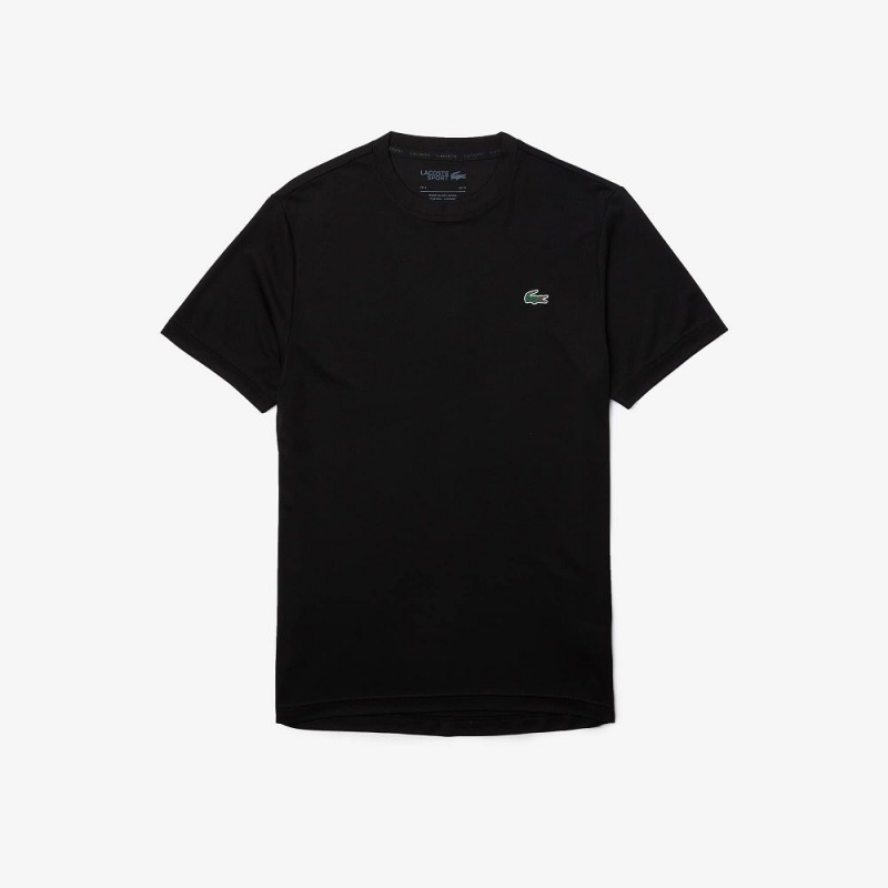 Men's Lacoste Sport Breathable Piqué T-Shirt Black | WBH068729