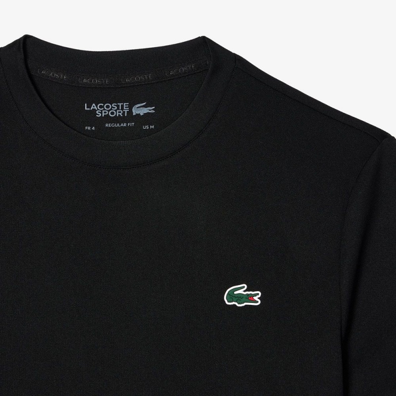 Men's Lacoste Sport Breathable Piqué T-Shirt Black | WBH068729