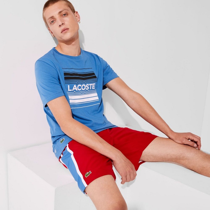 Men's Lacoste Sport Colorblock Panels Lightweight Shorts Red Blue White | PSK253981