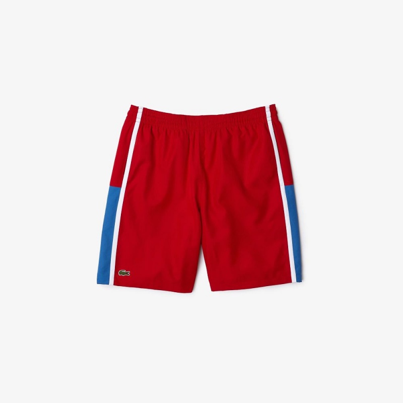 Men's Lacoste Sport Colorblock Panels Lightweight Shorts Red Blue White | PSK253981