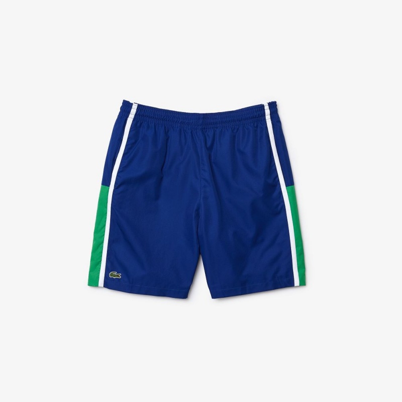 Men's Lacoste Sport Colorblock Panels Lightweight Shorts Blue Green White | XCR847065