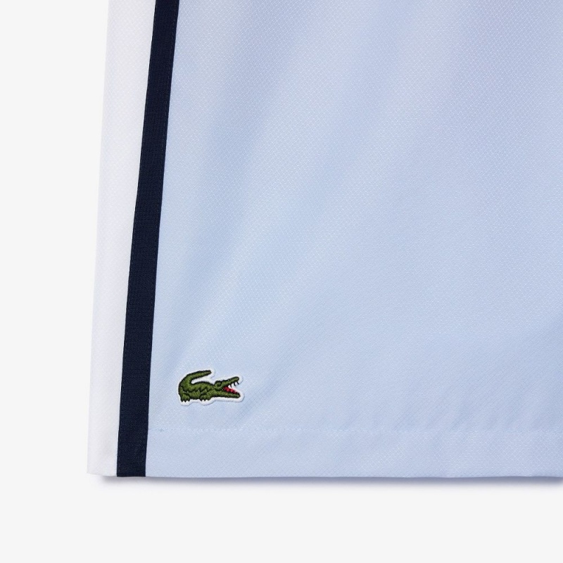 Men's Lacoste Sport Colorblock Panels Lightweight Shorts Light Blue White Navy Blue | LUF658249