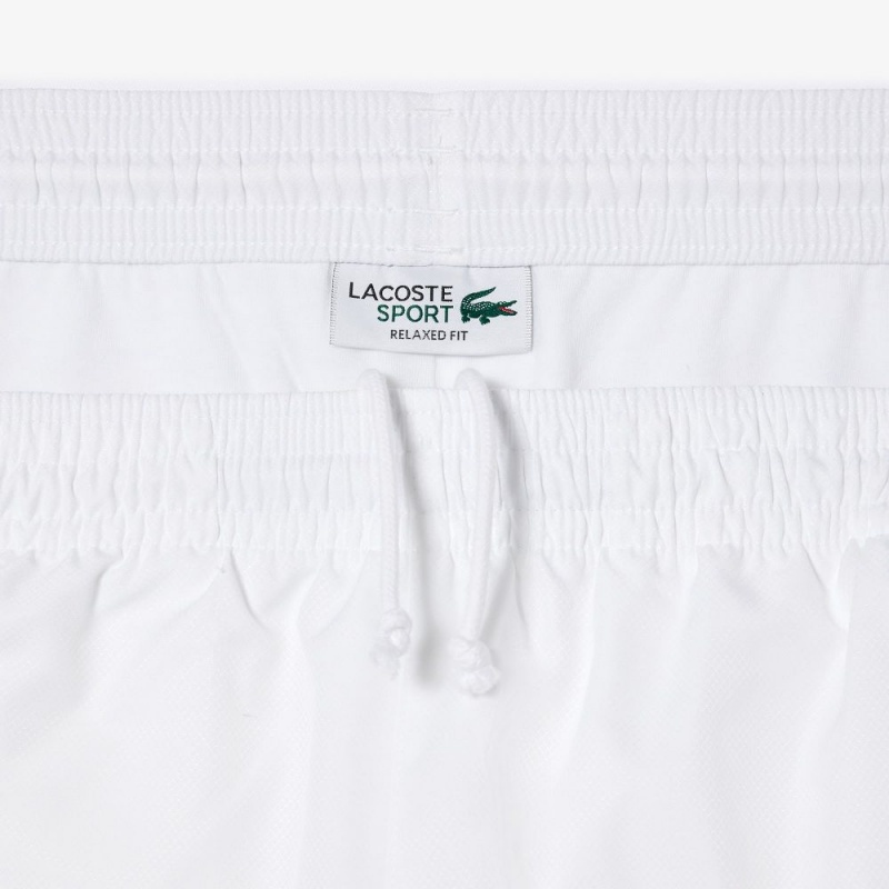 Men's Lacoste Sport Colorblock Panels Lightweight Shorts White Green | GWB578094