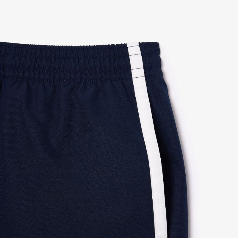 Men's Lacoste Sport Colorblock Panels Lightweight Shorts Navy Blue Bordeaux White | ZAO178605