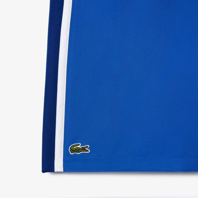 Men's Lacoste Sport Colorblock Panels Lightweight Shorts Blue Navy Blue White | JCP283601