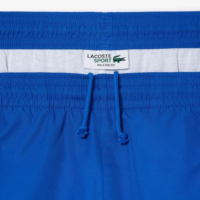 Men's Lacoste Sport Colorblock Panels Lightweight Shorts Blue Navy Blue White | JCP283601