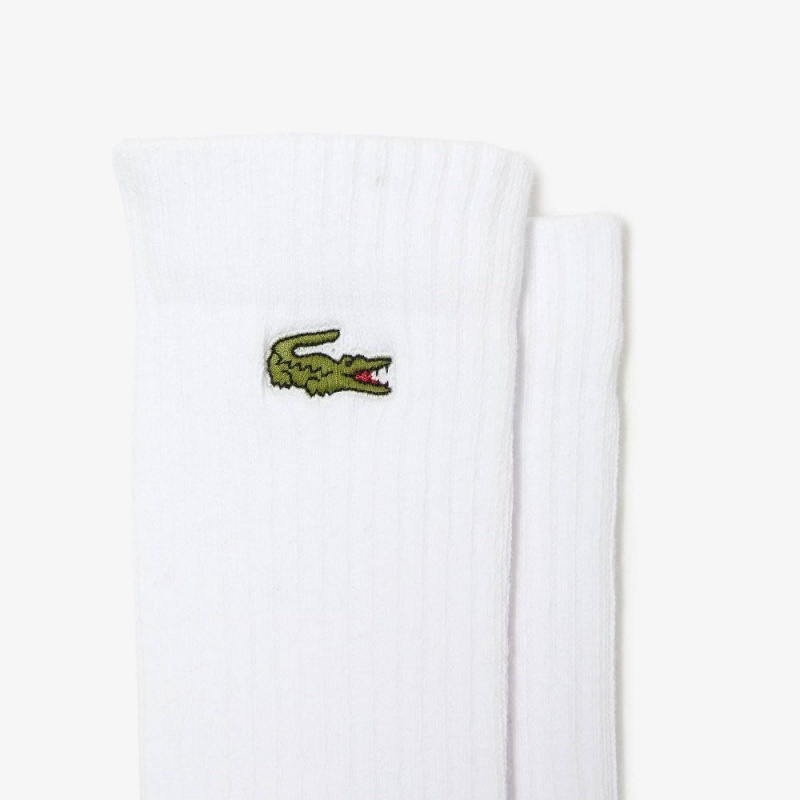 Men's Lacoste Sport High-Cut 3-Pack Socks White | UFN617593