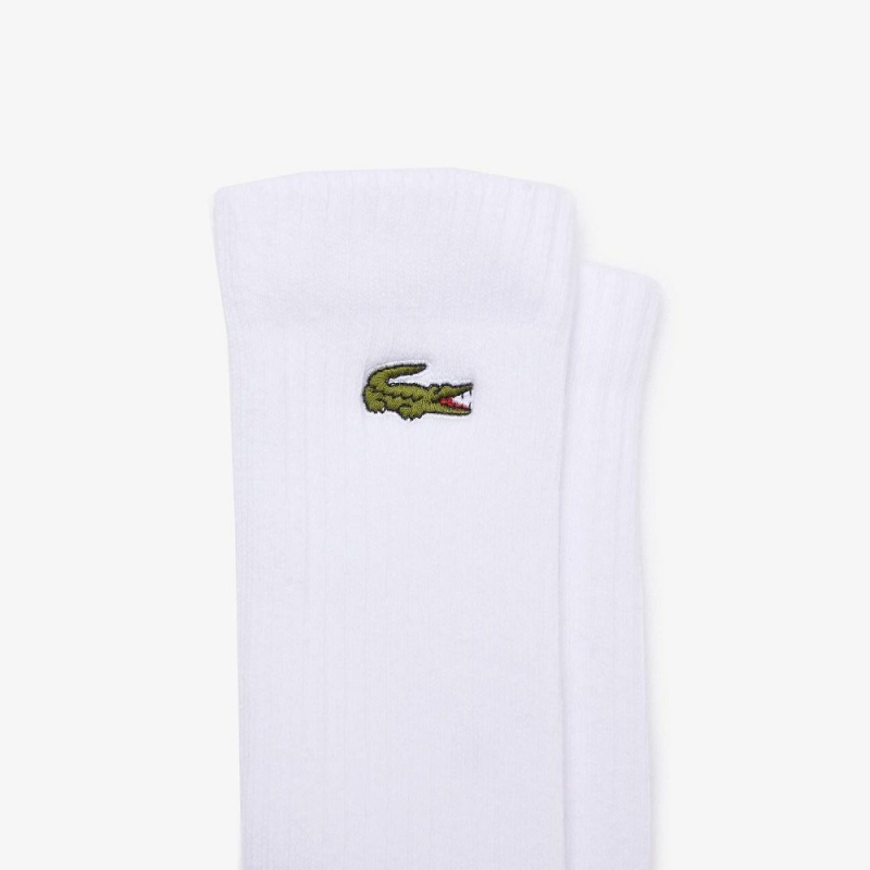 Men's Lacoste Sport High-Cut 3-Pack Socks White | UFN617593