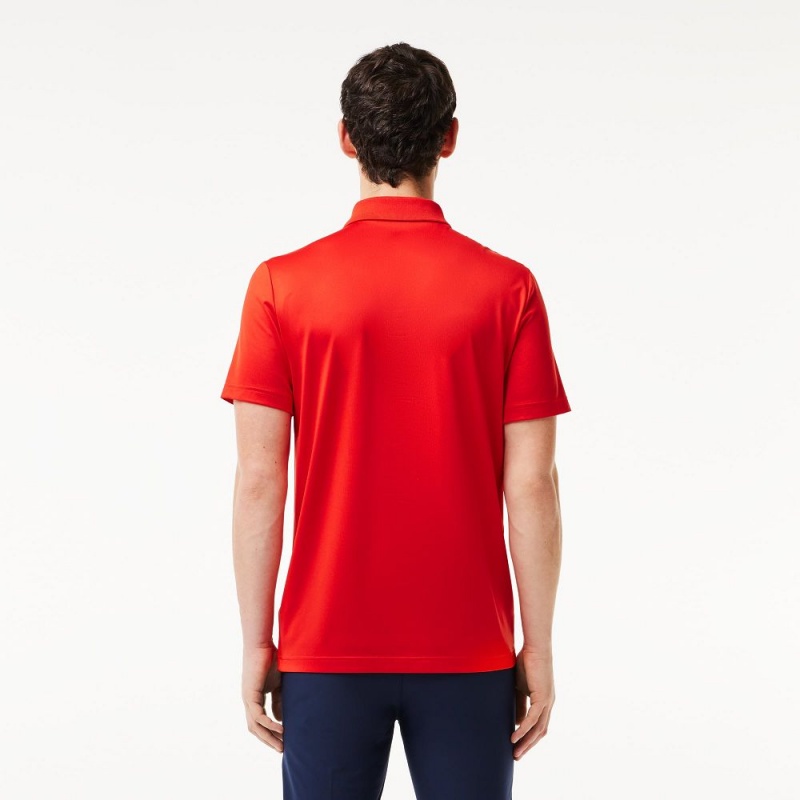 Men's Lacoste Sport Jersey Golf Polo Shirts Red Navy Blue | NPK152069