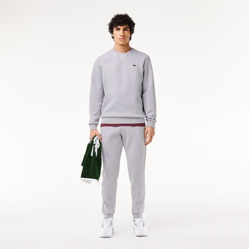 Men's Lacoste Sport Mesh Panels Sweatshirt Grey Chine Light Grey | BRH593206