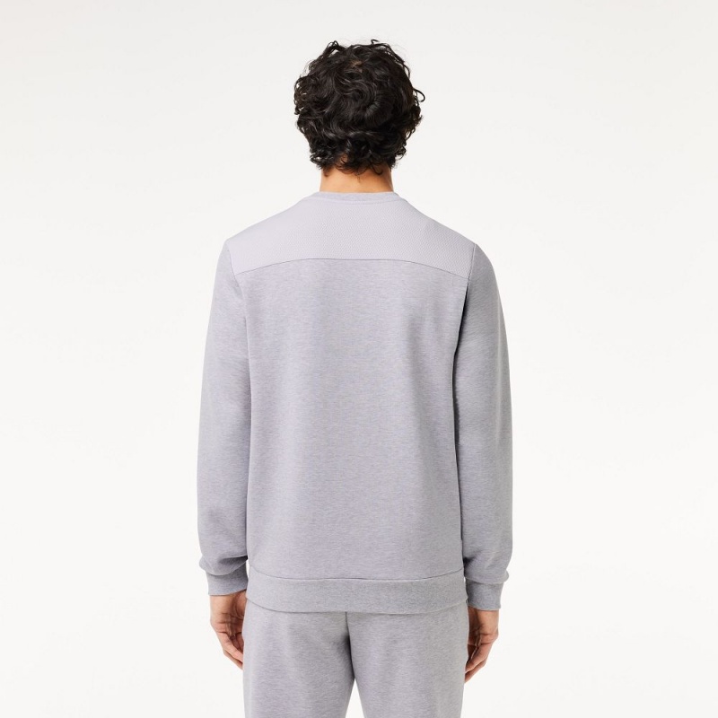 Men's Lacoste Sport Mesh Panels Sweatshirt Grey Chine Light Grey | BRH593206