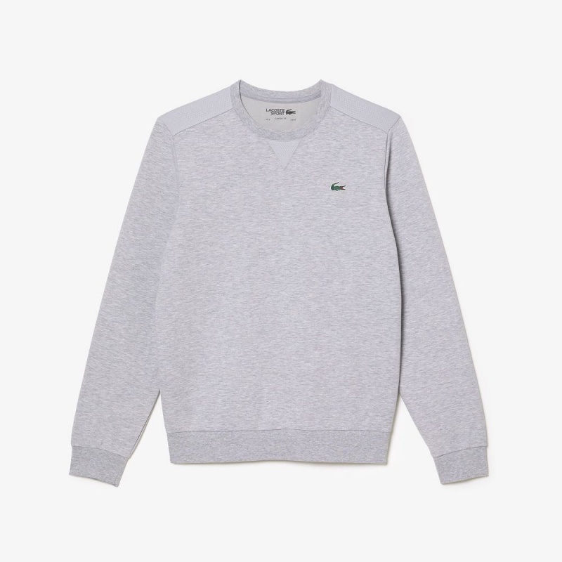 Men's Lacoste Sport Mesh Panels Sweatshirt Grey Chine Light Grey | BRH593206