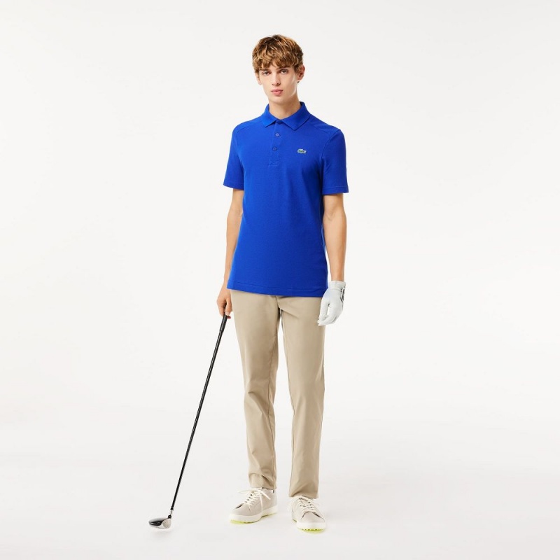 Men's Lacoste Sport Organic Cotton Piqué Golf Polo Shirts Blue | PZH627083