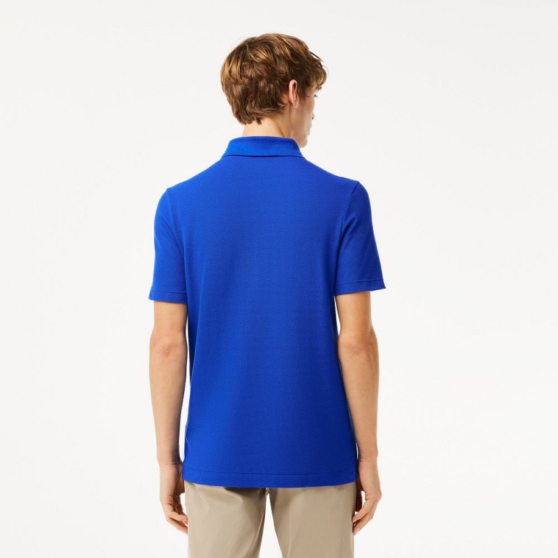 Men's Lacoste Sport Organic Cotton Piqué Golf Polo Shirts Blue | PZH627083