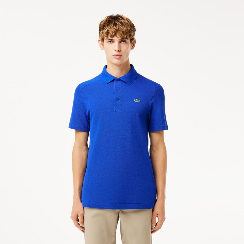 Men\'s Lacoste Sport Organic Cotton Piqué Golf Polo Shirts Blue | PZH627083