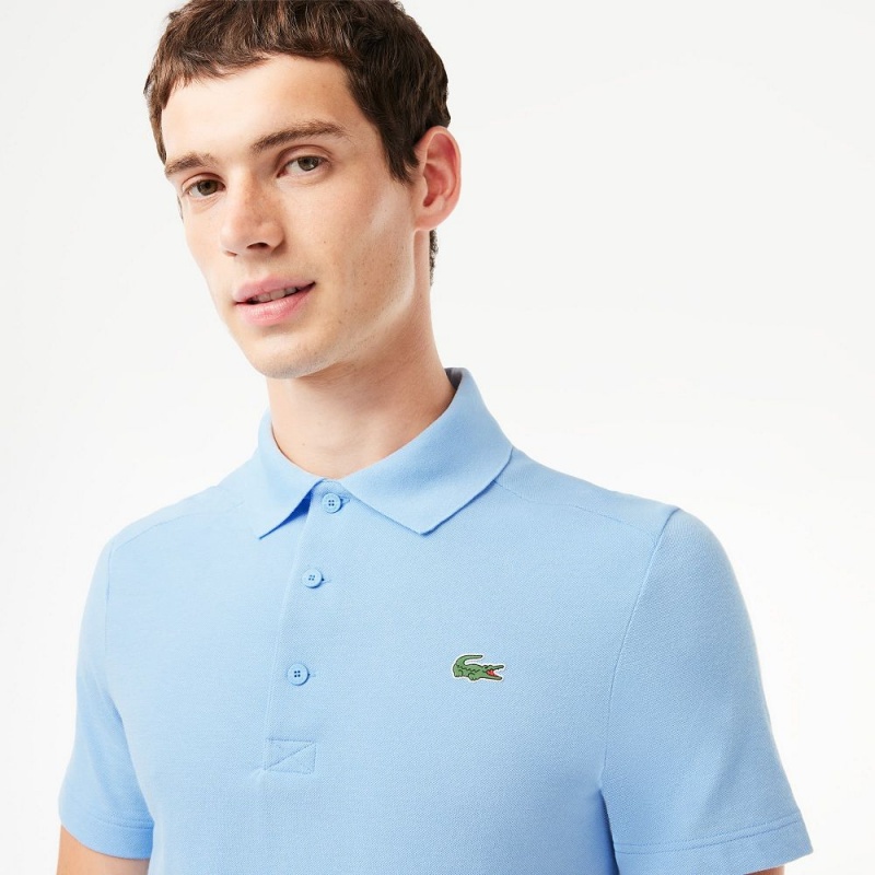 Men's Lacoste Sport Organic Cotton Piqué Golf Polo Shirts Blue | BVA826759