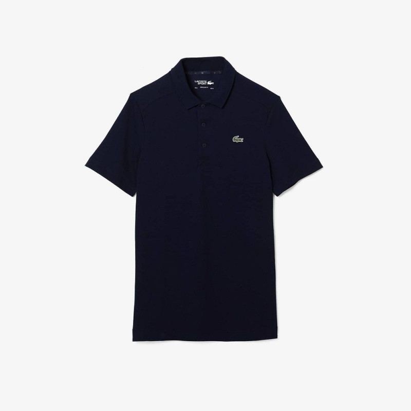 Men's Lacoste Sport Organic Cotton Piqué Golf Polo Shirts Navy Blue | RIV580629