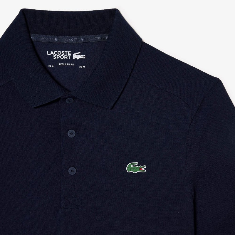 Men's Lacoste Sport Organic Cotton Piqué Golf Polo Shirts Navy Blue | RIV580629