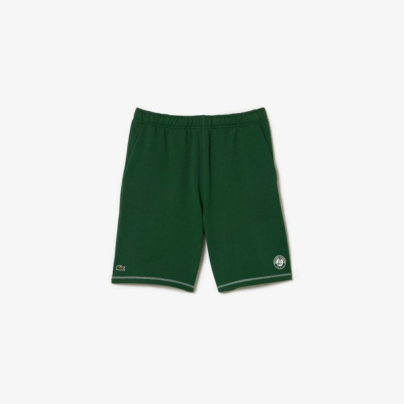 Men's Lacoste Sport Roland Garros Edition Flannel Shorts Pine green | SLM483109