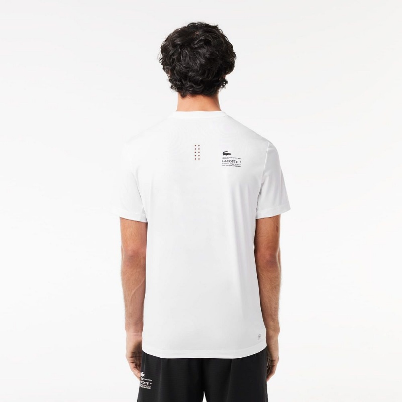 Men's Lacoste Sport Slim Fit Stretch Jersey T-Shirt White | VSW267590