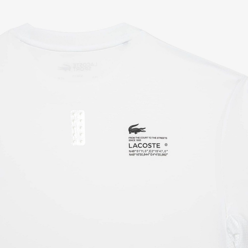 Men's Lacoste Sport Slim Fit Stretch Jersey T-Shirt White | VSW267590