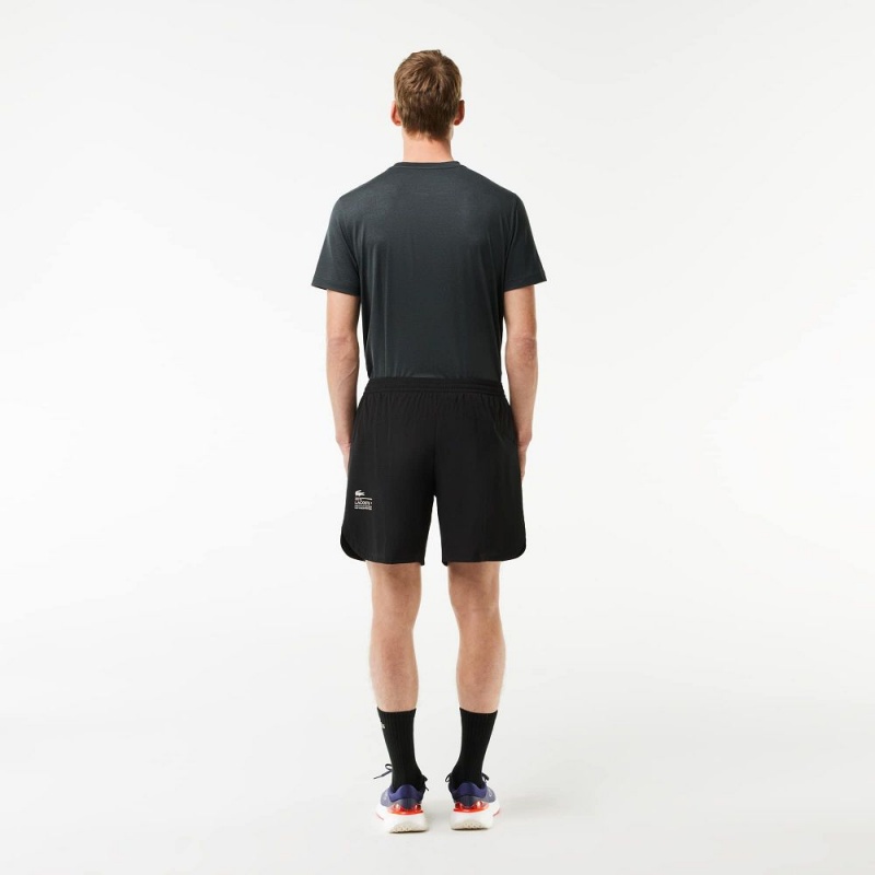 Men's Lacoste Sport Stretch Mesh Shorts Black | AJE801567