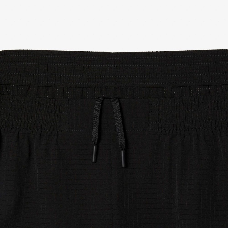 Men's Lacoste Sport Stretch Mesh Shorts Black | AJE801567