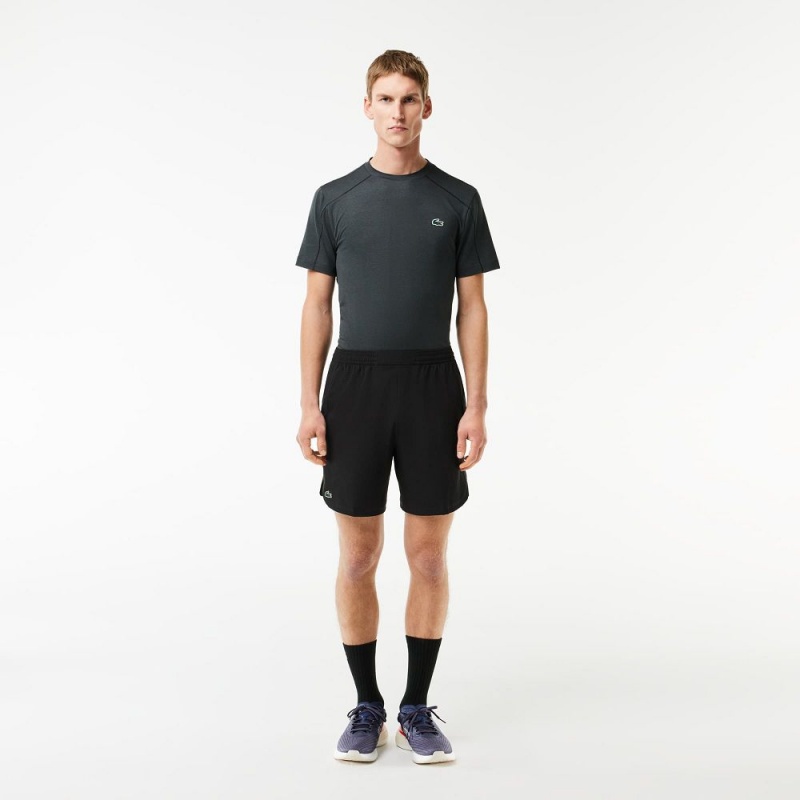 Men\'s Lacoste Sport Stretch Mesh Shorts Black | AJE801567