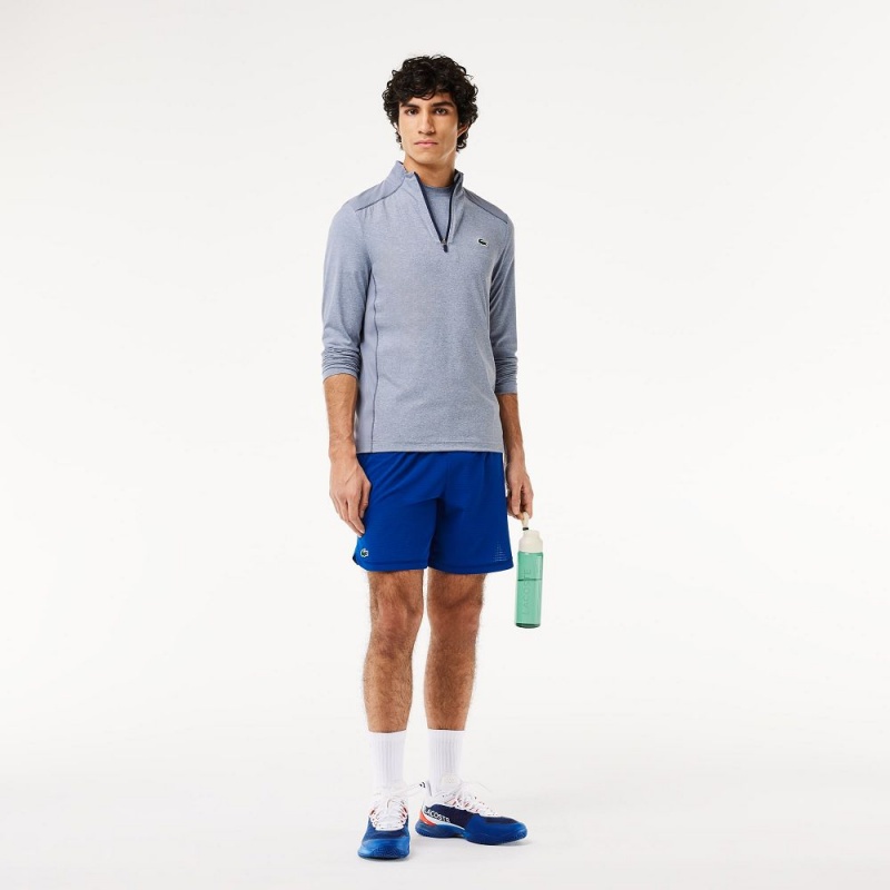 Men's Lacoste Sport Stretch Mesh Shorts Navy Blue | XDF814567