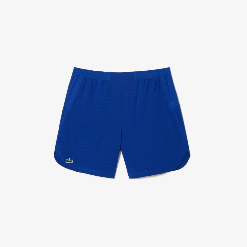 Men's Lacoste Sport Stretch Mesh Shorts Navy Blue | XDF814567