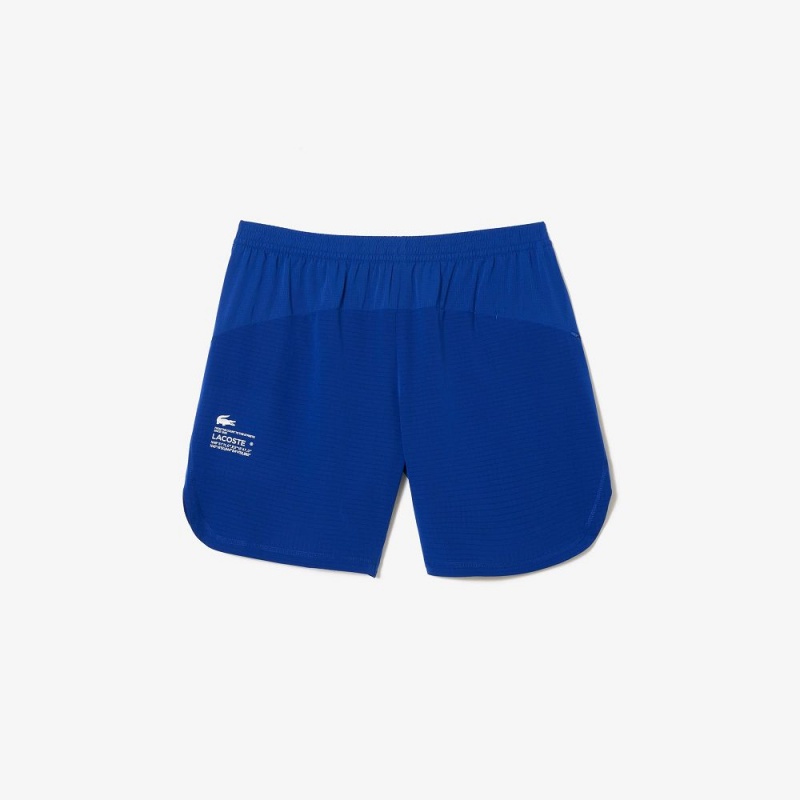 Men's Lacoste Sport Stretch Mesh Shorts Navy Blue | XDF814567