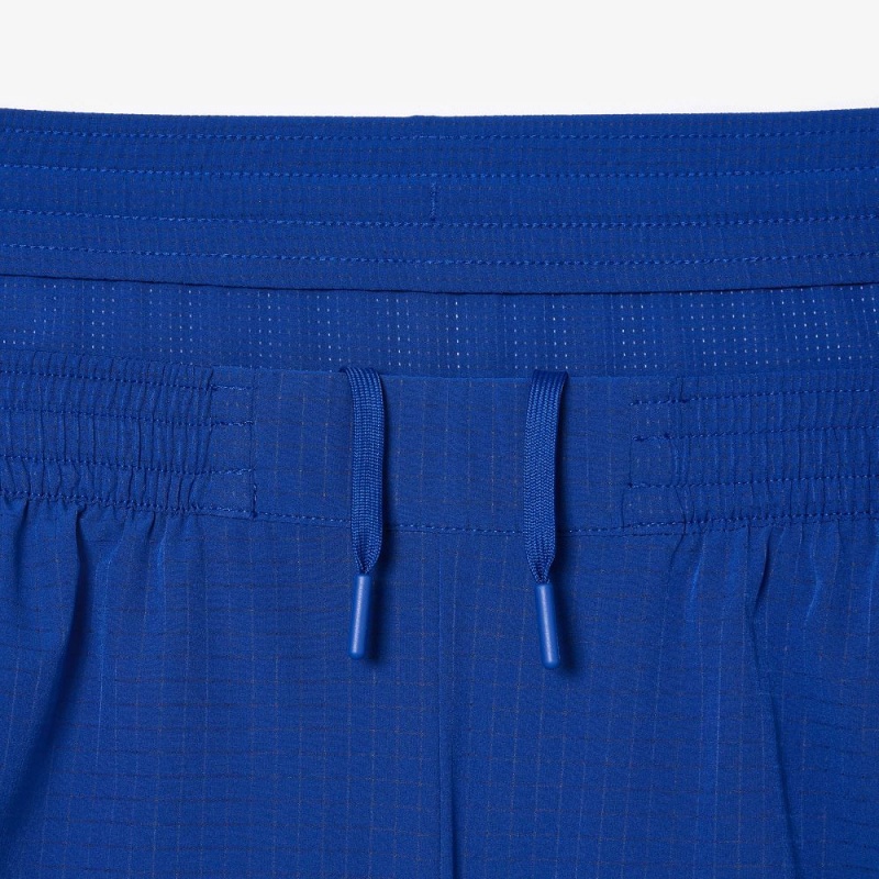 Men's Lacoste Sport Stretch Mesh Shorts Navy Blue | XDF814567