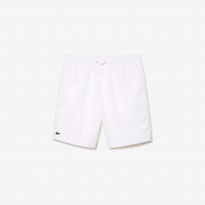 Men's Lacoste Sport Tennis Solid Diamond Weave Shorts White | WAU271903