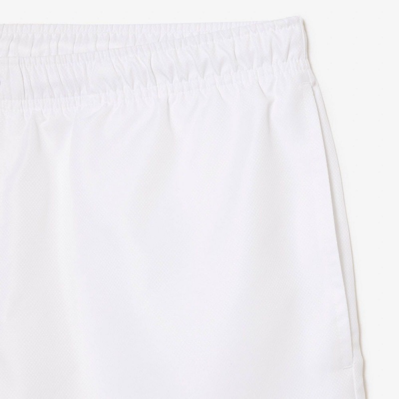 Men's Lacoste Sport Tennis Solid Diamond Weave Shorts White | WAU271903